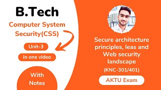 Unit 3 : Secure architecture & Web security in CSS AKTU With Notes | BTech 2nd Year KNC 301/401