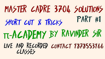 |MASTER CADRE MATHEMATICS 3704 SOLUTION|| PART 1|| LECTURER CADRE MATHEMATICS|| #solution#pieacademy