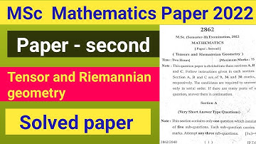 Tensor and Riemannian geometry 2022 l Solved paper l MSc Mathematics paper l # Msc maths