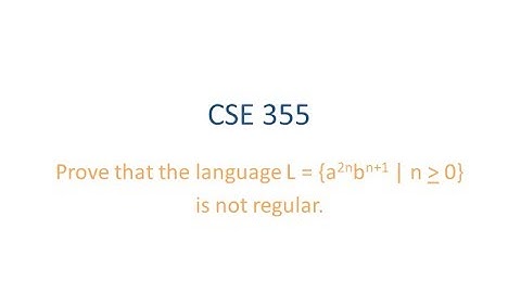 ASU CSE355: Course Review, Examples - Pumping lemma to prove language a^(2n)b^(n+1) not regular