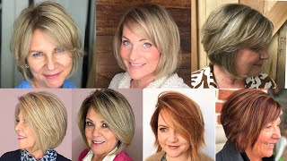 Best Short Hairstyles For Women Over 50 // Blonde Hair Color Ideas For Fall 2022-2023