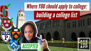 Building Your College List &amp; Deciding Where to Apply to College // ACE THE APP