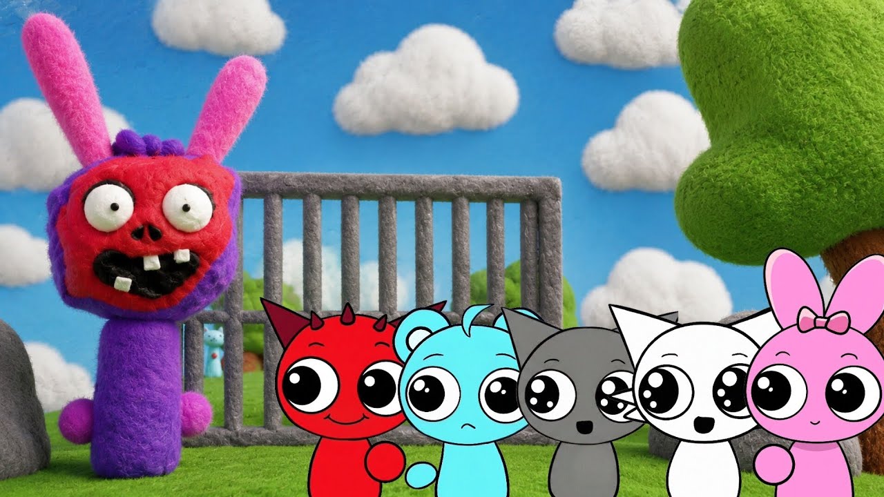 Sprunki Baby Raddy, Sky, Gray, Wenda & Pinki Played Escape The Sprunki ...