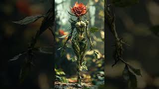 Enchanted Rose Woman 🌹 Fantasy AI Art Video #shorts Giggle Loop