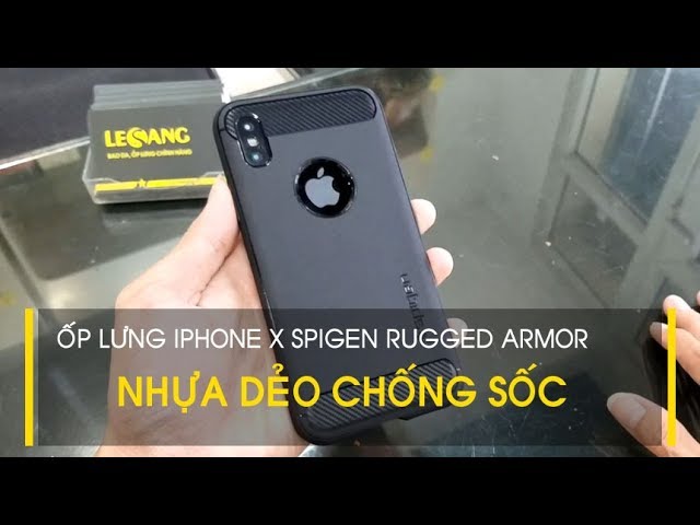 LÊ SANG | Ốp lưng iPhone XS / iPhone X Spigen Rugged Amror nhựa mềm chống va đập