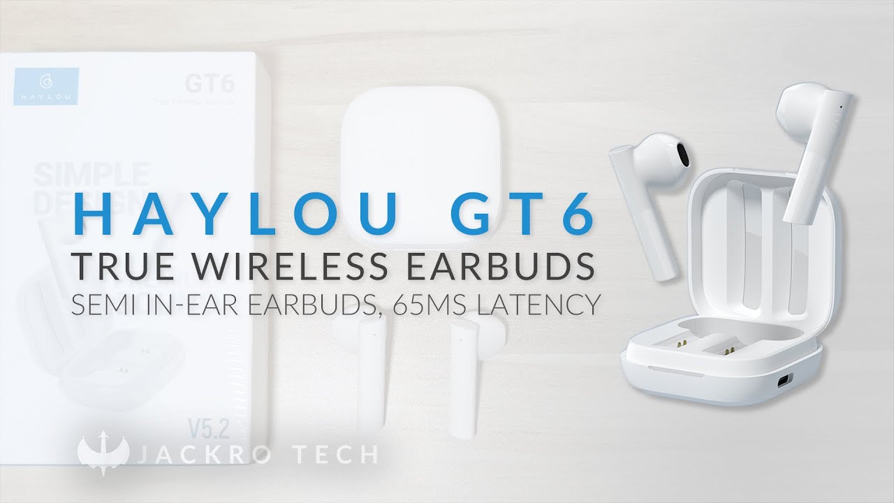Haylou GT6 True Wireless Earbuds Semi In-Ear (Bluetooth v5.2 - 65ms latency) - Unboxing + Giveaway
