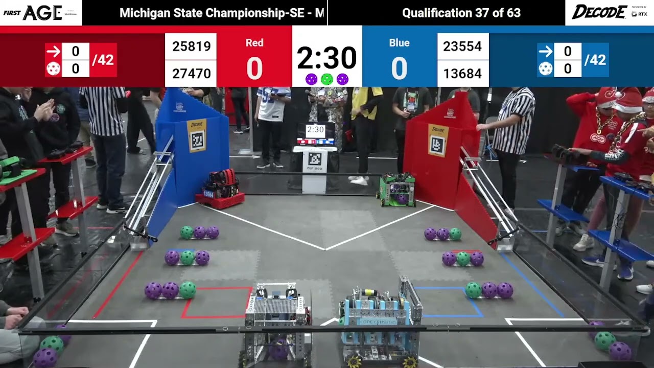 FTC Michigan State Championships SE 2025 Marie Curie - Qualification Match 37 - Infinity Tech 13684