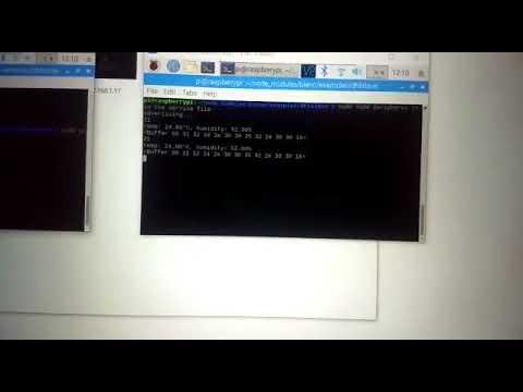 DHT11 temperature and humidity sensing and sending through raspberry pi BLE.