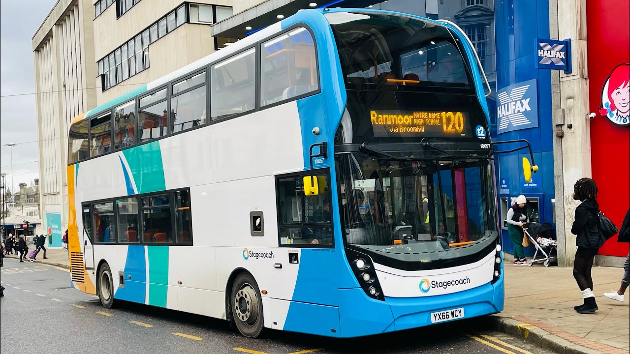 Stagecoach Bus Barnsley 10657 On Loan To Sheffield On 120 From Halfway To Broomhill YouTube