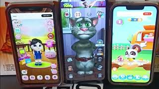 My talking Angela echo vs talking tom cat 2 echo vs my talking panda pan echo 828