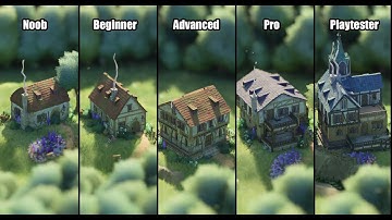 [TINY GLADE] Noob vs Pro. designing the Front of a Building