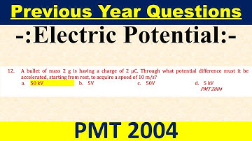 A bullet of mass 2 g is having a charge of 2 μC. Through what potential difference must it be