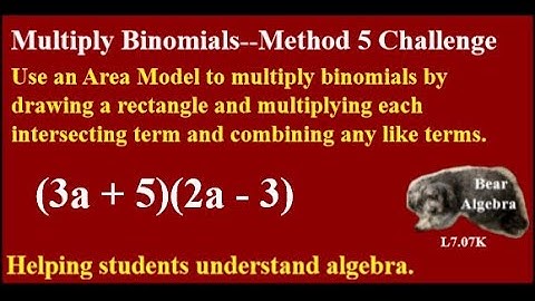 Multiply Binomials—Area Model Challenge #math #multiplybinomials #multiply #binomials #bearalgebra