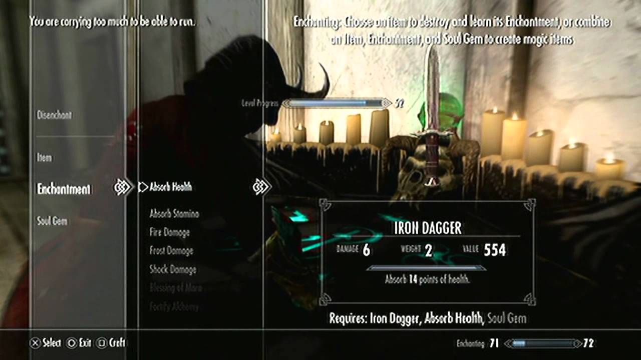 Skyrim How to level up enchanting fast + make money YouTube