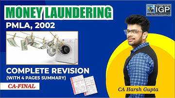 Prevention of Money Laundering | CA Final | CA Harsh Gupta