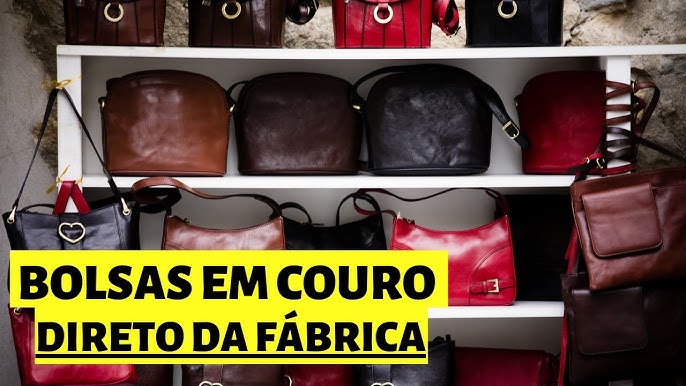 Bolsa Feminina de Couro Legítimo com Bolso Externos