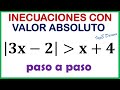 Resolución de INECUACIONES CON VALOR ABSOLUTO usando las 4 propiedades | Características y ejemplos