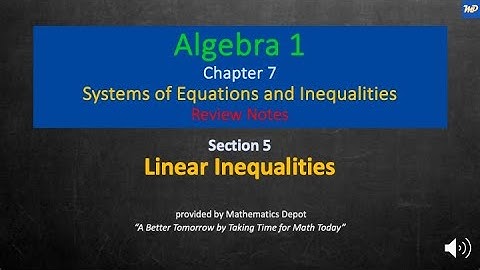 Algebra 1 7 5 Linear Inequalities