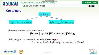 Lecturevideo_18CS45_ Module5_ ComponentsContainers,swing packages and applications- C.Valarmathi