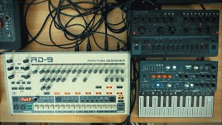Techno Jam with Behringer RD 9 / TD 3 MO, Arturia Microfreak and Korg Kaossilator