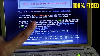 Error bios / legacy boot of uefi only media This drive was created by Rufus - How To Fix ERROR BIOS