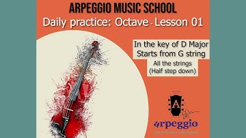 Daily violin practice | Play along with the video | Octave variation 01 | D major scale | G Lydian |