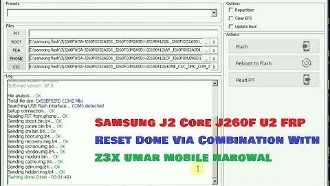 Samsung J2 Core J260F U2 FRP Reset Done Via Combination With Z3X