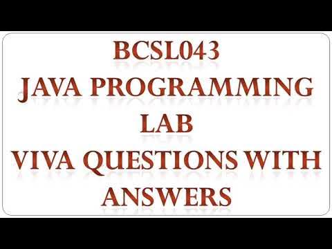 BCSL043 Java programming Lab Viva questions with answers - YouTube