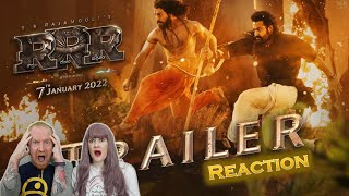 RRR Trailer Reaction (NTR Jr, Ram Charan, Ajay Devgn, SS Rajamouli, 2022) - British Couple Reacts!