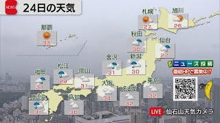 ８月24日の天気