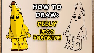 How to draw and colour! LEGO PEELY from Fortnite (step by step drawing tutorial)