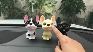 French Bulldog Love Car Bobble Head