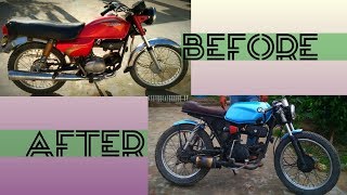 Full Modification of hero honda CD DAWN as a cafe racer