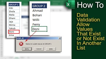 Data Validation Allow Values That Exist or Not Exist In Another List