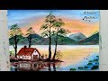 Simple Landscape Painting | Easy Mountain Painting | Acrylic Painting Tutorial
