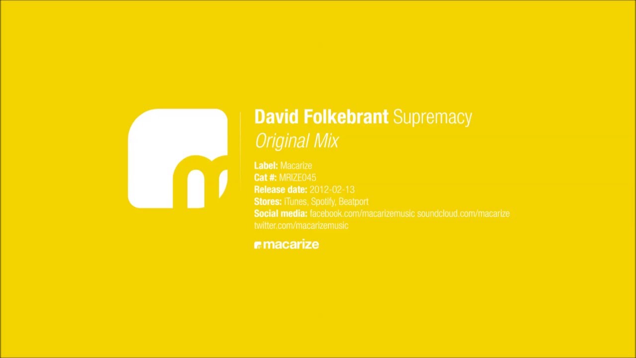 David Folkebrant - Supremacy (Original Mix) [Macarize]