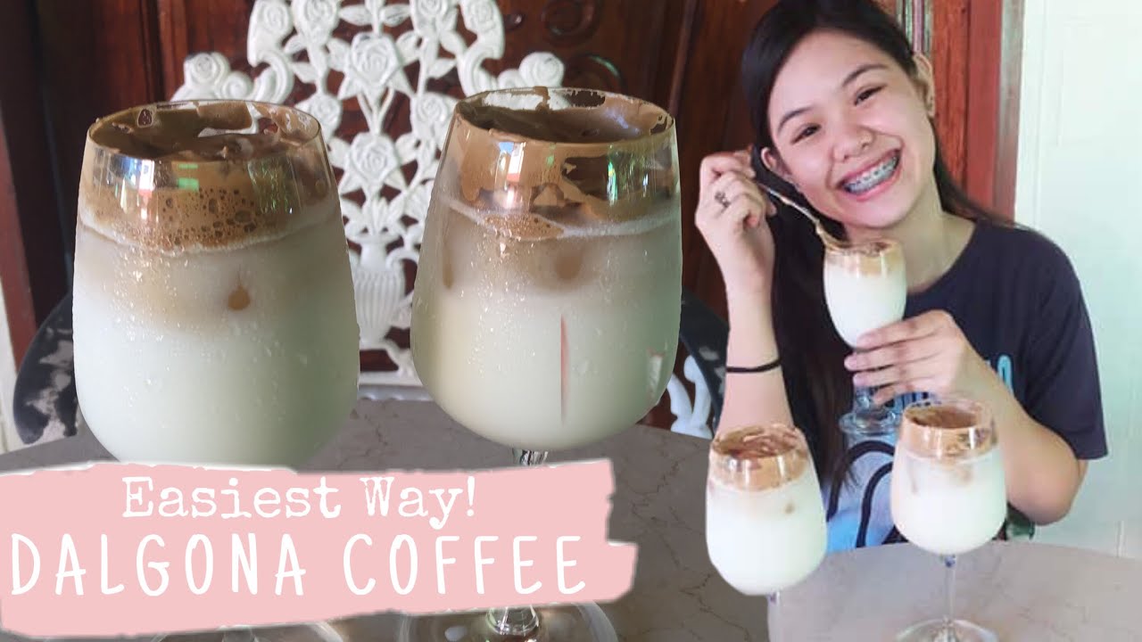 Easiest way to make a Dalgona Coffee (Whisking in just 2 MINUTES) without electric whisk!