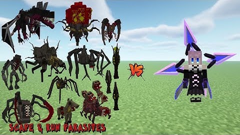 All parasites (Scape and Run Parasites MOD) vs TM-29 Cheinsaw girl (Tactical Frame MOD) in MINECRAFT