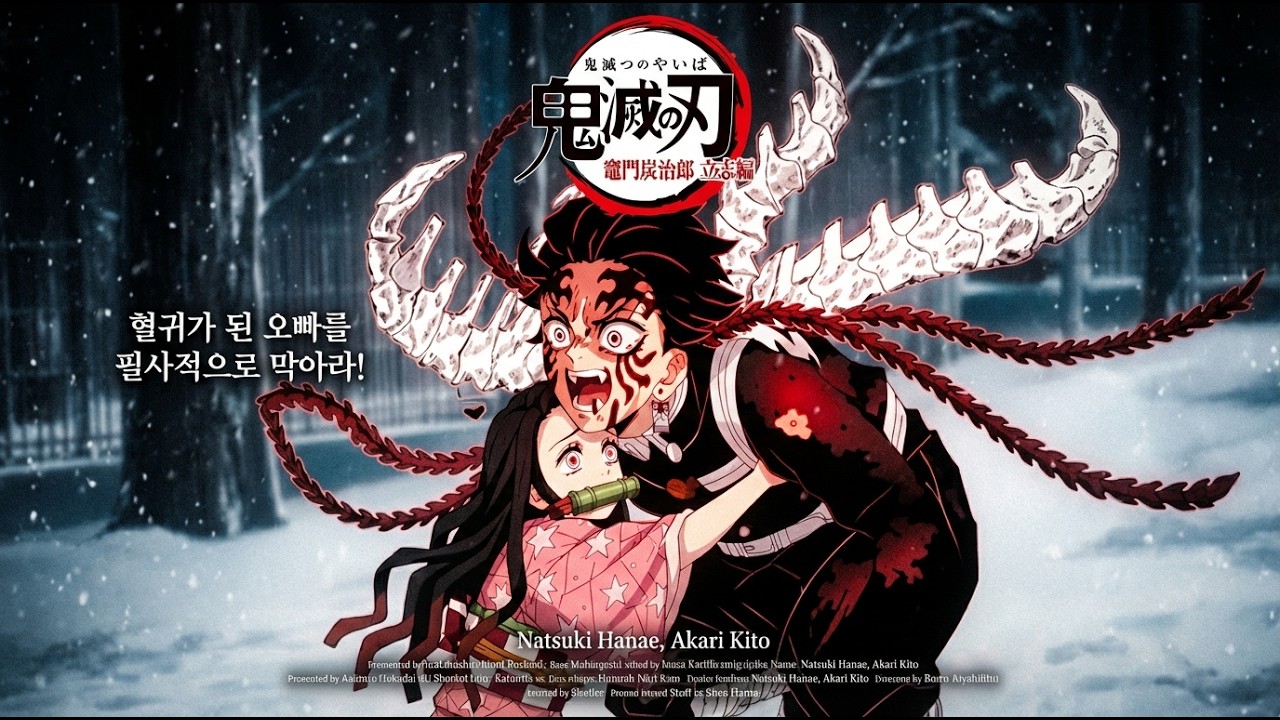 (Full ver.) 최종 전투 이후 혈귀가 되어버린 탄지로, 그를 막아서는 동생 네즈코