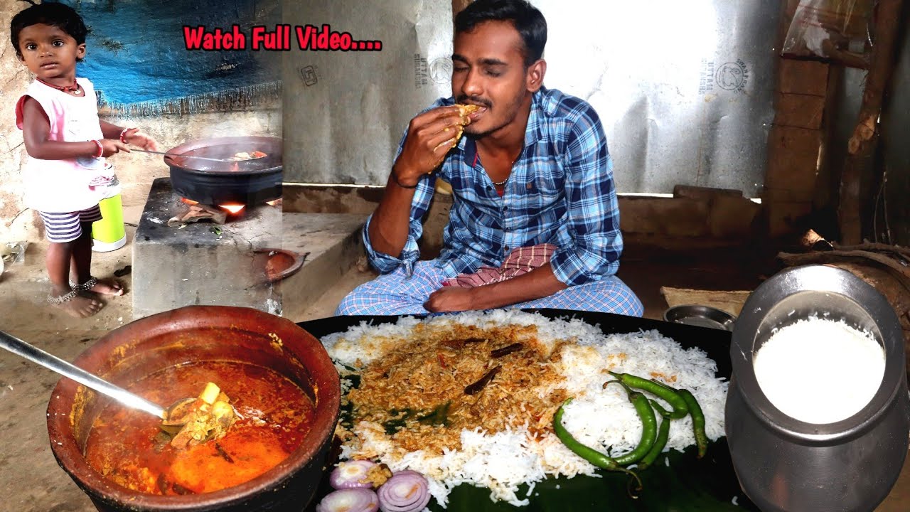 Fast Basmati Rice and Mutton Curry FOOD EATING CHALLENGE At raining Time