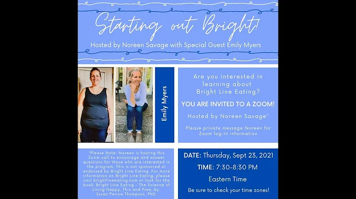 Starting Out Bright - hosted by Noreen Savage with special guest, Emily Myers #weightloss #sugarfree