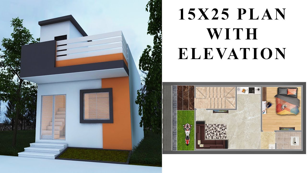 15X25 house  plan  with 3d  elevation by nikshail YouTube