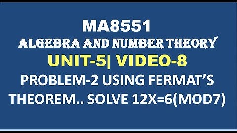 PROBLEM USING FERMAT
