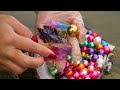incredible! Huge mussels stuffed with colorful pearls found in pool