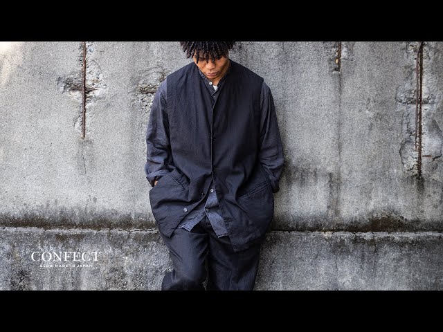 CONFECT UpcycleLino ポプリンクルーネックベスト UpcycleLino 】 ポプリン クルーネックベスト｜nest Robe