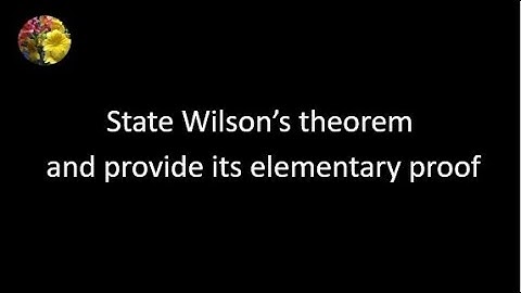 Number Theory (NT-Wilson