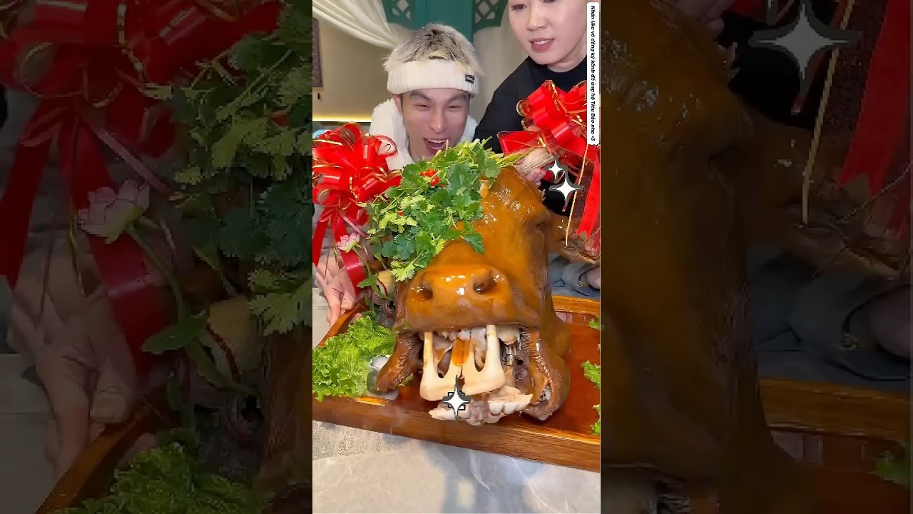 Phong Phong thử thách ăn hết cái đầu bò hơn 22kg #foodchallenge #mukbang #foodreview