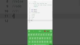 "Even or Odd in 1 Line? 🤯 JS Ternary Magic! #javascript #coding"