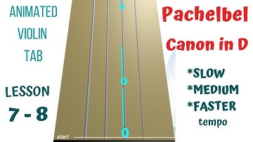CANON IN D by J.Pachelbel - Violin Tutorial (Slow, Medium, Faster) - ANIMATED VIOLIN TAB - LESSON 7