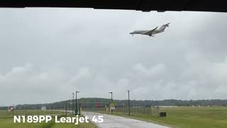 : Rainy landings at Richmond international Airport (ft. Airport Fire truck )